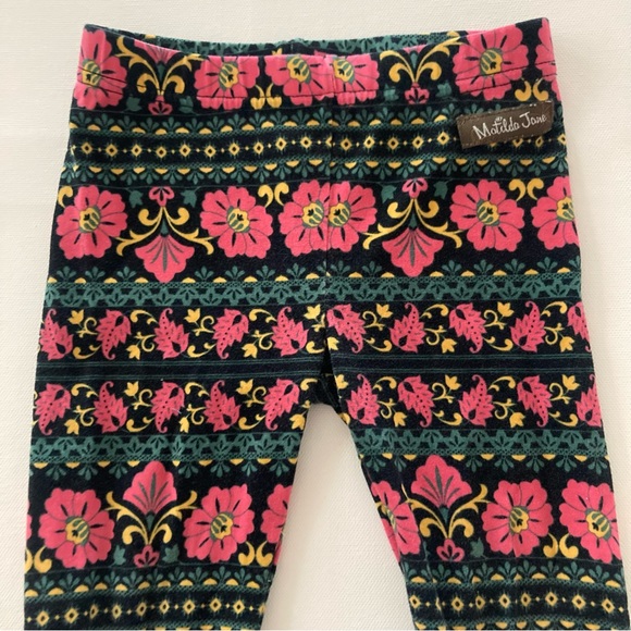 Matilda Jane Toddler Girl 2T Floral Pink Black Pants Leggings Ruffled - Picture 2 of 6